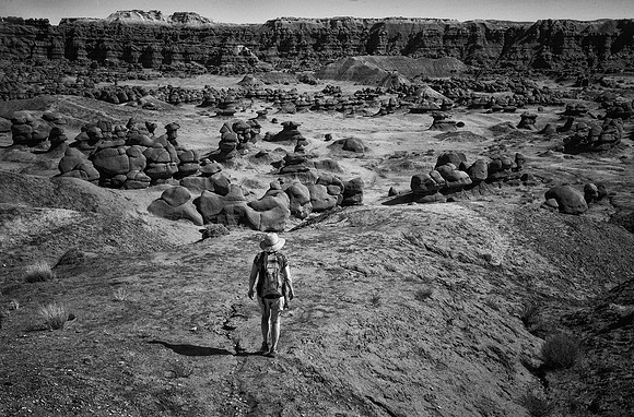 Sheryl Entering Goblin Valley, UT