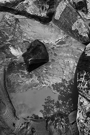 Black Rock and Reflections III, The Virgin River, Zion National Park, UT