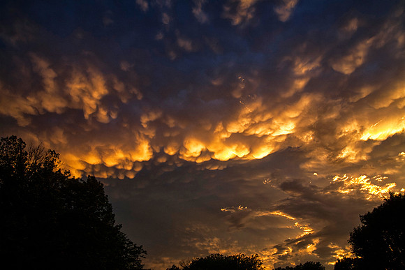 Mammatus Clouds at Sunset, St. Charles, IL