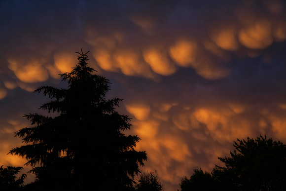 Mammatus Clouds at Sunset, St. Charles, IL