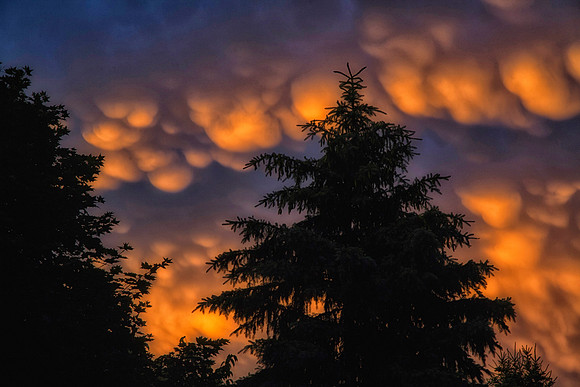 Mammatus Clouds at Sunset, St. Charles, IL