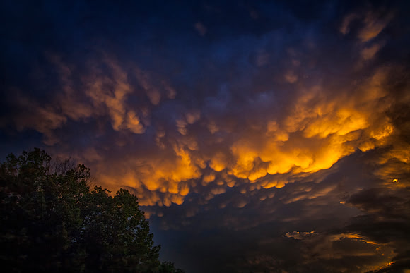 Mammatus Clouds at Sunset, St. Charles, IL