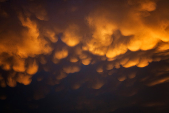 Mammatus Clouds at Sunset, St. Charles, IL
