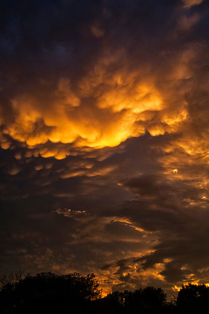 Mammatus Clouds at Sunset, St. Charles, IL
