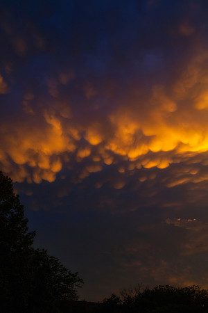 Mammatus Clouds at Sunset, St. Charles, IL