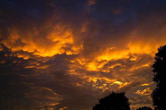Mammatus Clouds at Sunset, St. Charles, IL