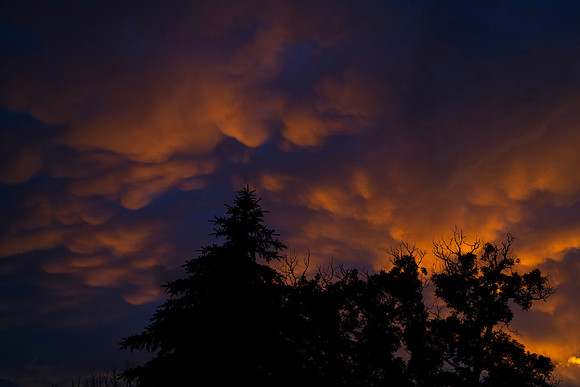 Mammatus Clouds at Sunset, St. Charles, IL