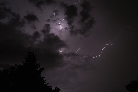 Lightning over St. Charles, IL (July 13, 2015, 8:06pm)