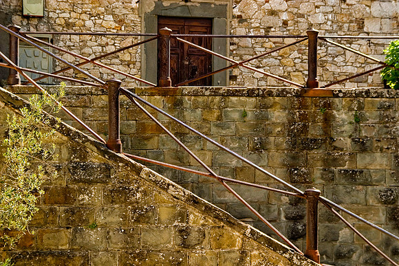 Steps and Railing, Radda in Chianti, Italy