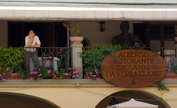 Woman on Balcony, Greve in Chianti, Italy