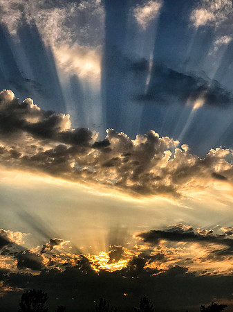 Crepuscular Rays at Sunset, Kane County, IL