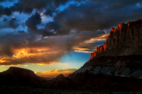 Fruita and Wingate Cliffs at Sunset, Capitol Reef National Park, UT