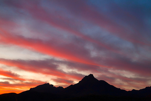 Sunrise at Chisos Mountains, Big Bend National Park, TX (February 14, 2016, 6:25 am)