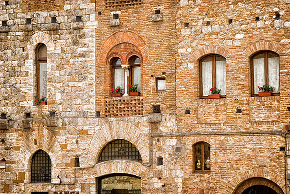 Windows of San Gimignano, Italy