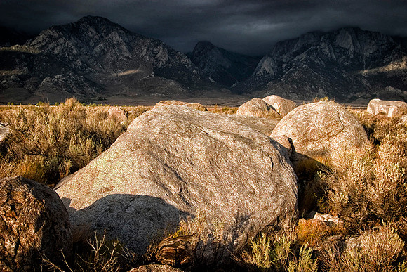Sunrise and Approaching Storm, Alabama Hills, Owens Valley, CA (September 21, 2007, 8:12am)