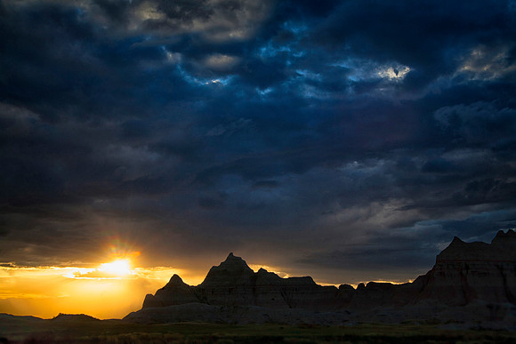 Sunset, West Edge of The Wall, Near Ben Reifel Visitor Center, Badlands National Park, SD