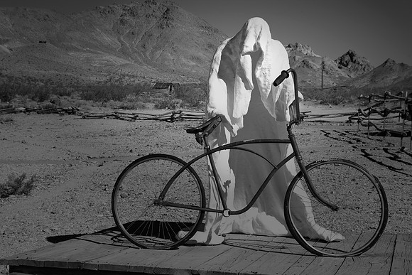 Ghostly Bike Rider, Rhyolite, NV