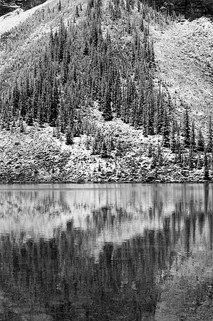 Snowy Reflections, Moraine Lake, Banff National Park, Alberta, Canada