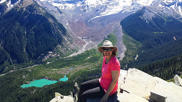 Sheryl at Emmons Glacier Overlook, Burroughs Mountain Trail, Mt. Rainier National Park, WA (2017)