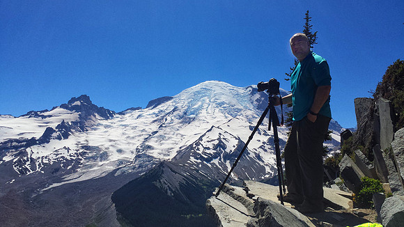 Dan at Emmons Glacier Overlook, Burroughs Mountain Trail, Mt. Rainier National Park, WA (2017)