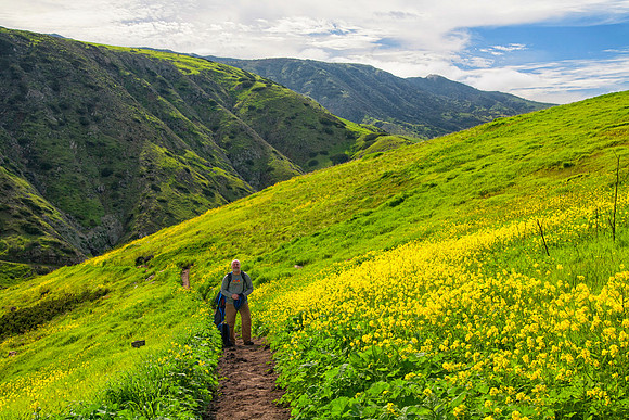 Dan Hiking the Cavern Point Loop Trail, Santa Cruz Island, Channel Islands National Park, CA (2017)