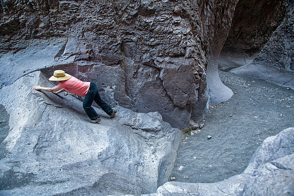 Sheryl Climbing Out, Closed Canyon, Big Bend Ranch State Park, TX (2016)
