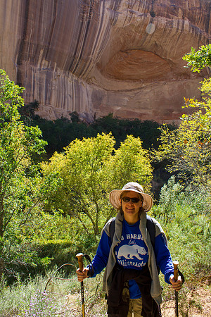 Sheryl on Lower Calf Creek Falls Trail, Escalante, UT (2016)