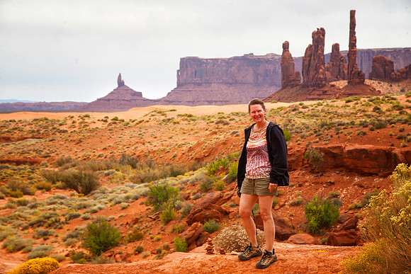 Sheryl at Totem Pole and Yei-bi-chei, Monument Valley, UT/AZ (2016)