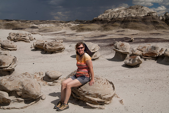 Sheryl at Cracked Eggs, Bisti De-Na-Zin Wilderness, NM (2016)