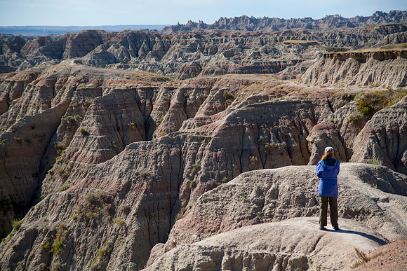 Sheryl at Big Badlands Overlook, Badlands National Park, SD (2015)