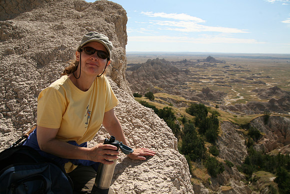 Sheryl at the Top of Notch Trail, Badlands National Park, SD (2015)