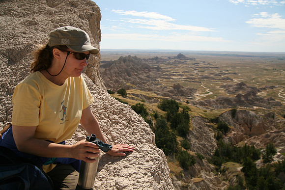 Sheryl at the Top of Notch Trail, Badlands National Park, SD (2015)