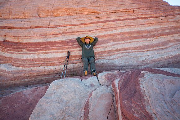 Big Girl Rest, Sheryl at the Fire Wave, Valley of Fire, NV (2014)