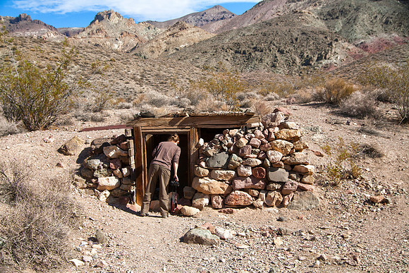 Sheryl Exploring Leadfield Mine, Titus Canyon, Death Valley National Park, CA (2014)