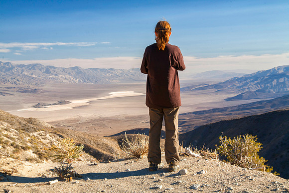 Sheryl Looking Down into Panamint Valley From Hunter Mountain, Death Valley National Park, CA (2014)