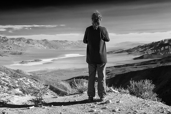 Sheryl Looking Down into Panamint Valley From Hunter Mountain, Death Valley National Park, CA (2014)