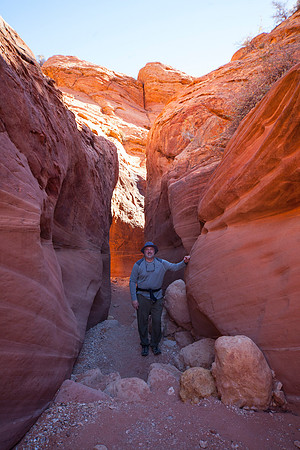 Dan at Wire Pass Narrows Entrance to Buckskin Gulch, Grand Staircase-Escalante National Monument, UT (2014)