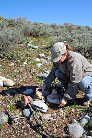 Sheryl Building a Cairn, Old Patriarch Tree, Grand Teton National Park, WY (2013)