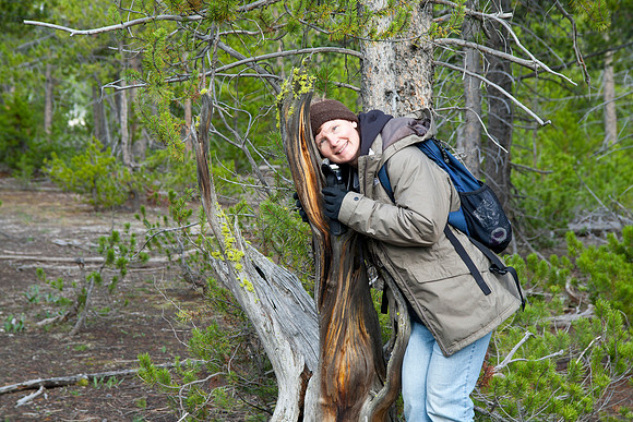 Sheryl on Grand Prismatic Spring Trail, Midway Geyser Basin, Yellowstone National Park, WY (2013)