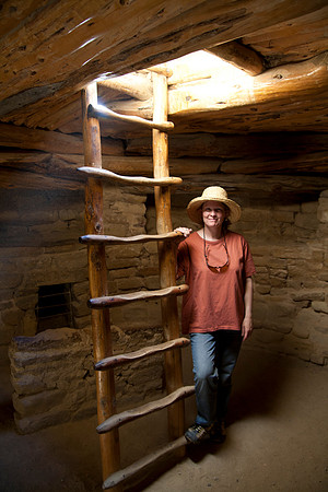 Sheryl and Kiva Ladder, Spruce Tree House Ruins, Mesa Verde National Park, CO (2012)