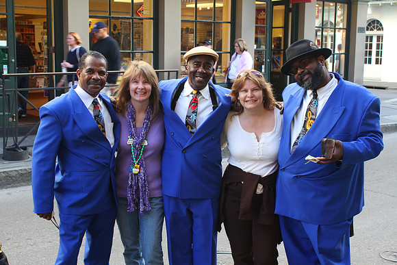 Sheryl and Marikay with the Members of Jay-Ray and Gee, French Quarter, New Orleans, LA (2011)