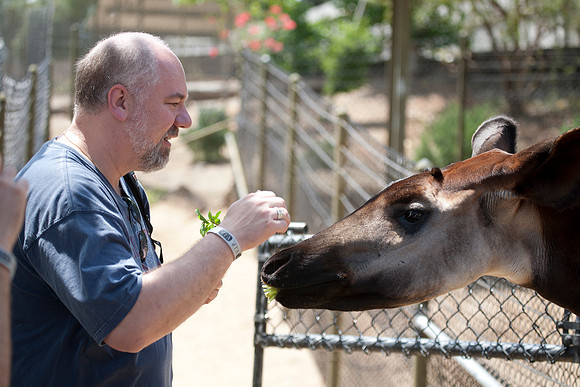 Dan Feeding an Opaki, San Diego Wild Animal Park, Escondido, CA (2010)