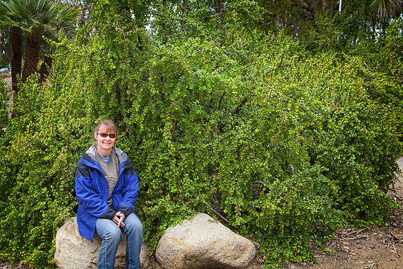 Sheryl Beside Her Beloved Elephant Plant, Balboa Park, San Diego, CA (2010)