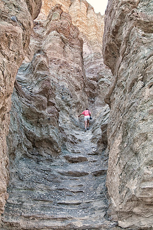 And There She Goes! Sheryl in Golden Canyon Wash, Death Valley National Park, CA (2010)