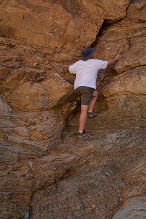 Dan Climbing in Golden Canyon, Death Valley National Park, CA (2010)