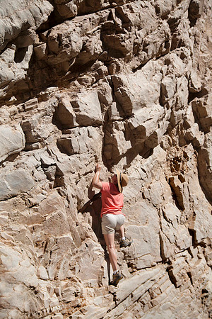 Sheryl Free Climbing in Golden Canyon, Death Valley National Park, CA (2010)