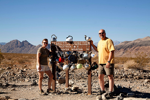 Us at Teakettle Junction, Death Valley National Park, CA (2010)