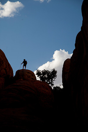 Dan at the Top, Devil's Garden, Arches National Park, UT