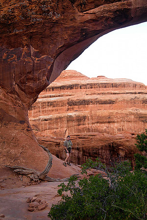 Sheryl Beneath Partition Arch, Arches National Park, UT (2010)
