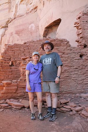 Sheryl and Dan with Yavapai, Hopi, Sinaguan Pictographs at Honanki Ruins, Sedona, AZ